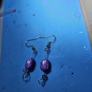 Pink & Purple Egg Earrings